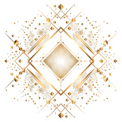 Poster - Abstract geometric gold pattern on transparent background