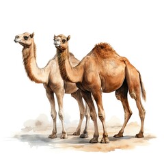 Wall Mural - camel isolated on white