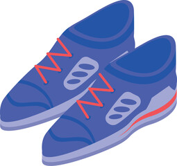 Poster - Pair of blue sneakers with red laces, perfect for running and working out