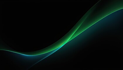 Poster - black background wallpaper with green wavy lines background