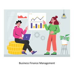 Business Finance Management concept flat style stock illustration. EPS 10 File