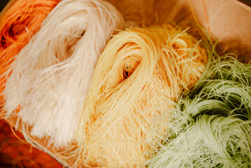 Closeup of colorful rice noodles