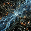 © Jiko - Electric current flowing electron background