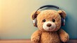 © Sujid - Cute bear listening to music, bear, cute, music, headphones, animal, adorable, listening, furry, teddy, happy