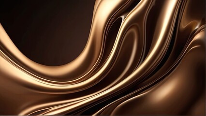 Poster - A close-up abstract image of a swirling, textured brown and gold liquid. The light catches the surface of the liquid creating highlights and shadows