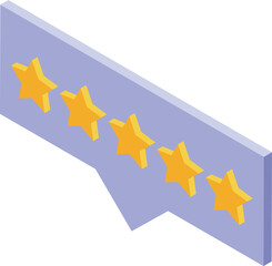 Poster - Five golden stars ranking is representing positive review for customer satisfaction