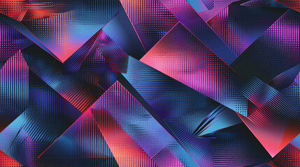Aufkleber - Abstract geometric pattern with colorful triangles forming a modern background design