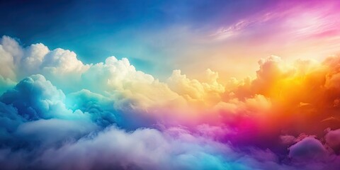 Sticker - Colorful gradient background with foggy blurry clouds, foggy, colorful, gradient, background, clouds, abstract, soft, pastel