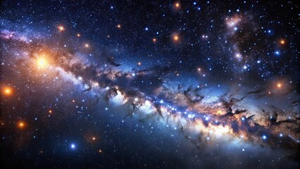 Wall Mural - dark cosmic sky filled with twinkling stars and distant galaxies, starry, night, universe, space, as