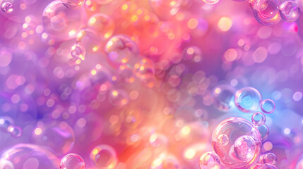 Leinwandbilder - abstract background with pastel-colored soap bubbles floating and reflecting