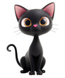 © Andre Jovi - 3d cartoon illustration of cute black cat