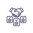 © nexusby - tender line icon with contracts and handshake