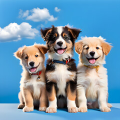 Wall Mural - group of puppies