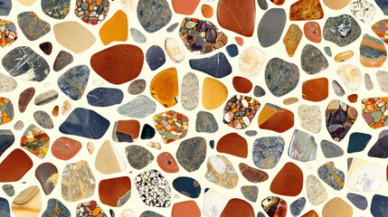 Aufkleber - Colorful stones and minerals create a seamless terrazzo pattern