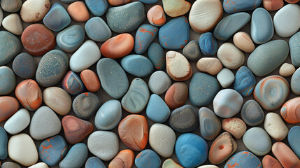 Aufkleber - Smooth colorful pebbles forming a beautiful natural mosaic background