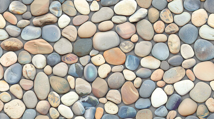 Aufkleber - Seamless texture of smooth colorful pebbles forming a relaxing pattern