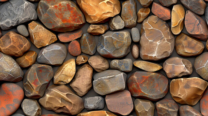 Aufkleber - Background of colorful rocks forming a seamless wall texture