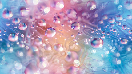 Leinwandbilder - pastel-colored water droplets forming an abstract background on a surface
