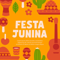 Wall Mural - Festa junina. Festa junina banner set. Flat style.