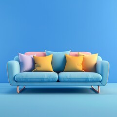 Canvas Print - Cute theme, Sofa, Cartoon, Simplicity