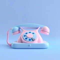 Sticker - Cute theme, Telephone, Cartoon, Simplicity