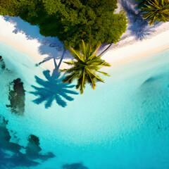 Poster - tropical island with palm trees