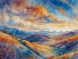 © WholeLottaPixels - watercolor landscape mountains and skype