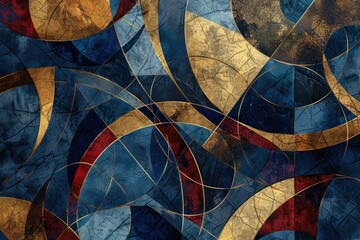 Poster - a vibrant abstract spiral mosaic with colorful tiles in a mesmerizing pattern, creating a stylish vi