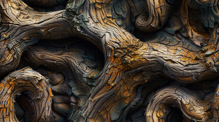 Aufkleber - Nature's textured beauty: abstract pattern formed by weathered tree roots