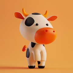 Sticker - Cute Cow Cartoon