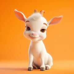 Sticker - Cute Goat Cartoon