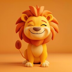 Sticker - Cute Lion Cartoon