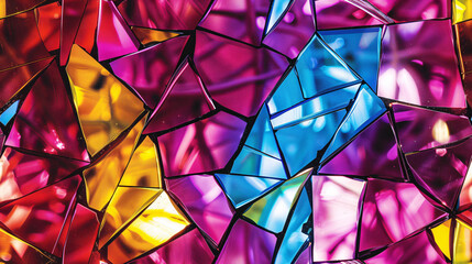 Leinwandbilder - vibrant mirrored mosaic is casting light and forming an intricate design