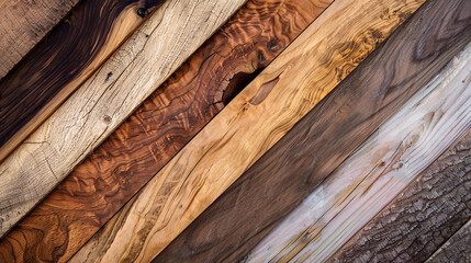 Canvas Print - Enjoy the beauty and charm of natural wood textures. Explore a variety of wooden surfaces, from warm walnut to rustic bark, each showcasing unique grains and patterns.