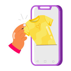 Wall Mural - Flat style sticker of online shirt ordering

