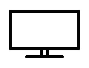 Wall Mural - Vector illustration of a monitor icon in black and white, suitable for technology and computer designs. Editable stroke.