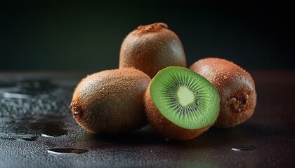 kiwi fruit on a wooden table