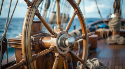 Wall Mural - Pirate ship's wheel.