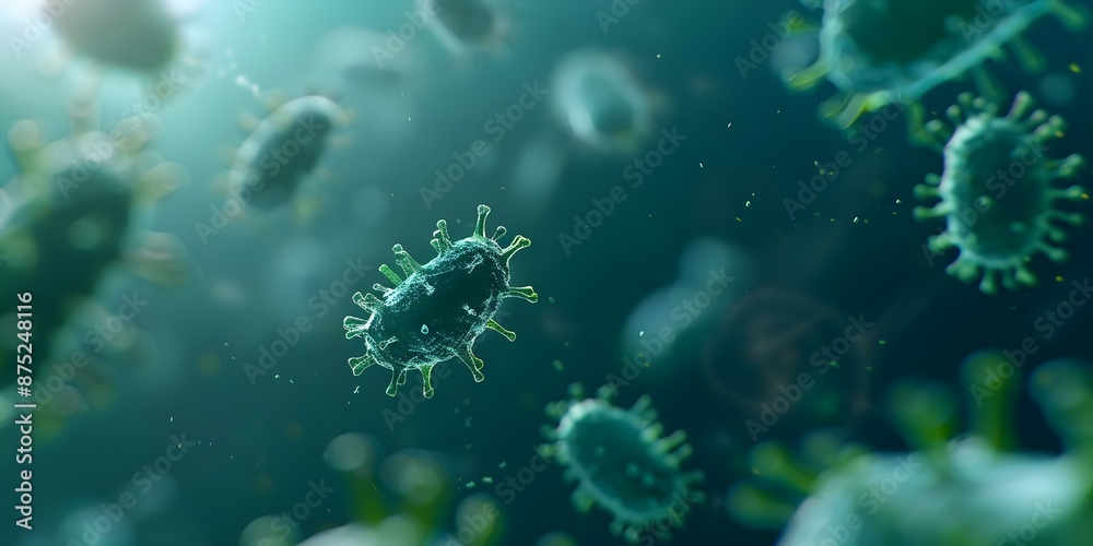 Imagining bacteria and viruses attacking the human body in microscopic ...