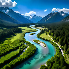 Wall Mural - lake in the mountains