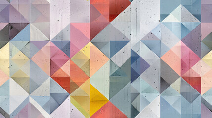 Poster - Geometric pattern forming a colorful abstract background with triangle shapes, ideal for design projects
