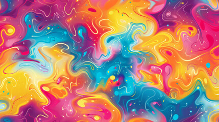 Poster - Abstract background with colorful liquid paint flowing, swirling, and mixing