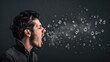 © brillianata - Man sneezing and emitting droplets into the air, emphasizing the spread of germs