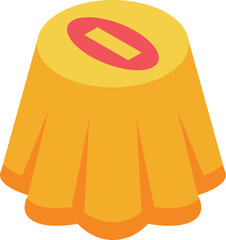 Poster - Round tablecloth covering something round, icon illustration, isometric style