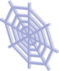 Poster - Purple spider web in isometric style representing halloween, trick or treat symbol