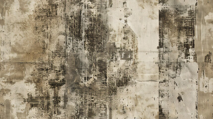 Poster - Vintage grunge background with distressed aesthetic and old newspaper texture