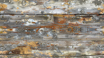 Poster - Seamless texture of weathered wood showing knots and peeling paint