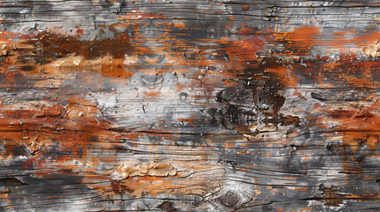 Poster - Natural wood texture with seamless patterns, knots, and subtle paint splatters