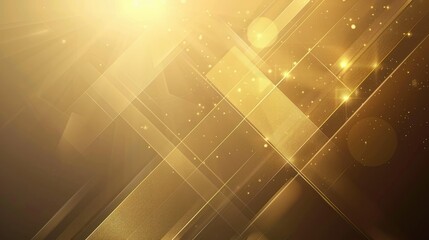 Poster - Minimal geometric golden light background abstract design