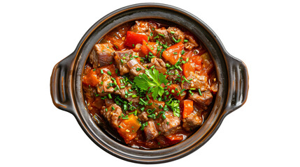 Wall Mural - Hearty beef stew in ceramic pot